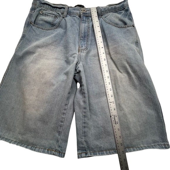 Royal Blue Denim Shorts Relaxed Fit Light Wash‎ Men 36 Skater Baggy Streetwear - Picture 9 of 11